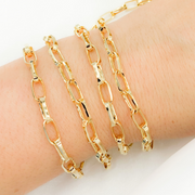 Gold Plated 925 Sterling Silver Rectangular Link Chain